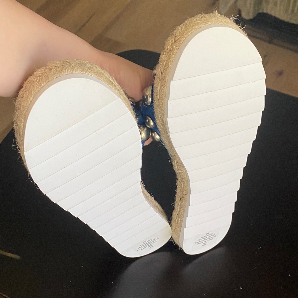 Marc Fisher Blue Studded Espadrille Slide Sandals - Picture 4 of 6